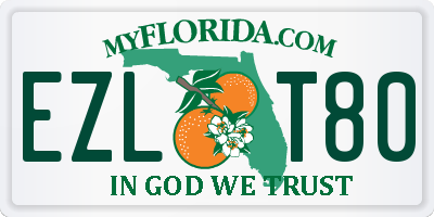 FL license plate EZLT80