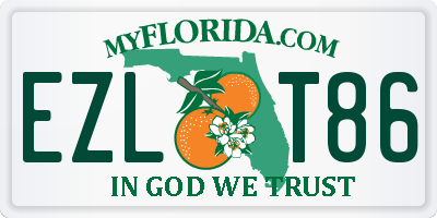 FL license plate EZLT86