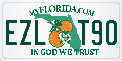 FL license plate EZLT90