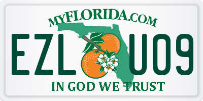 FL license plate EZLU09