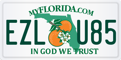 FL license plate EZLU85