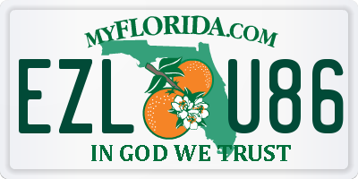 FL license plate EZLU86