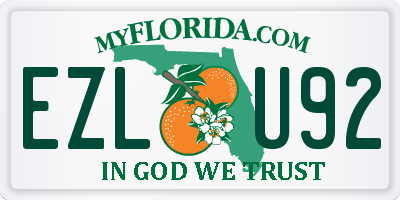 FL license plate EZLU92