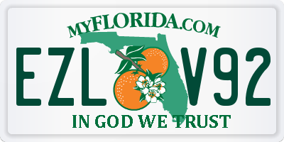 FL license plate EZLV92