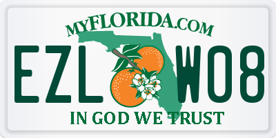 FL license plate EZLW08