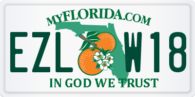 FL license plate EZLW18