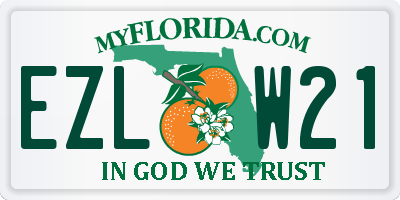 FL license plate EZLW21