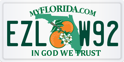 FL license plate EZLW92