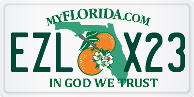 FL license plate EZLX23