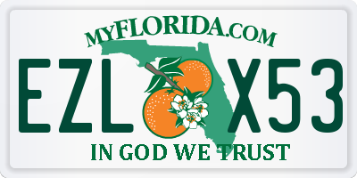 FL license plate EZLX53