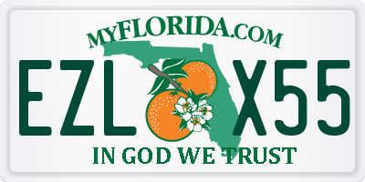 FL license plate EZLX55