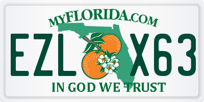 FL license plate EZLX63