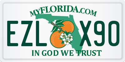 FL license plate EZLX90