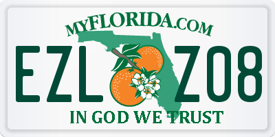 FL license plate EZLZ08