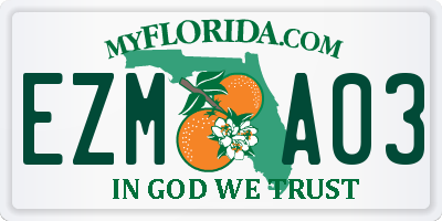 FL license plate EZMA03