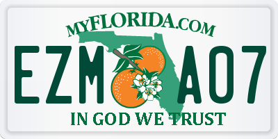 FL license plate EZMA07