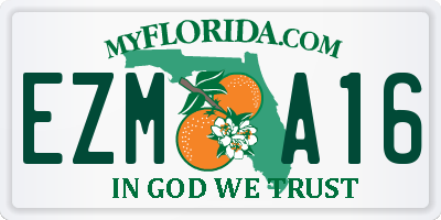 FL license plate EZMA16