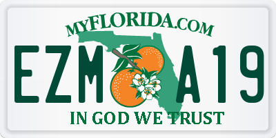 FL license plate EZMA19