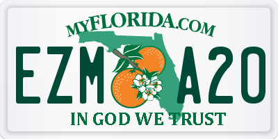 FL license plate EZMA20