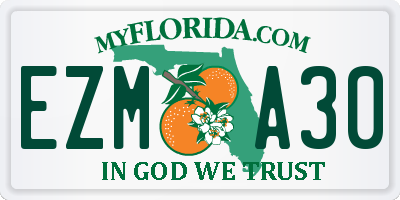 FL license plate EZMA30