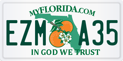 FL license plate EZMA35