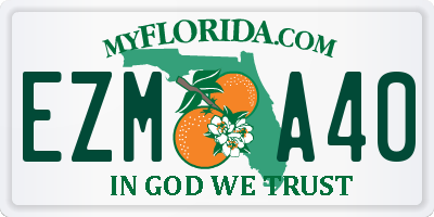 FL license plate EZMA40