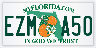 FL license plate EZMA50