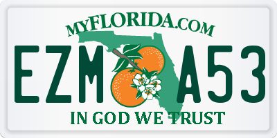 FL license plate EZMA53