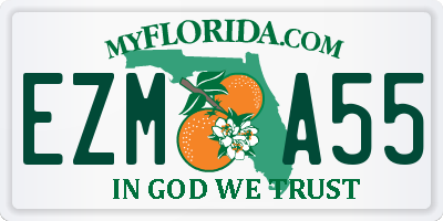 FL license plate EZMA55