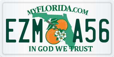 FL license plate EZMA56