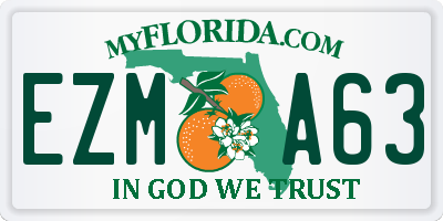 FL license plate EZMA63