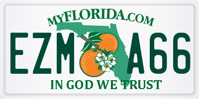 FL license plate EZMA66