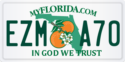 FL license plate EZMA70