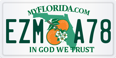 FL license plate EZMA78