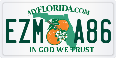 FL license plate EZMA86