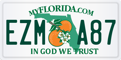 FL license plate EZMA87