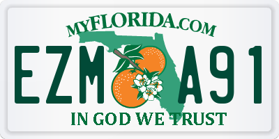 FL license plate EZMA91