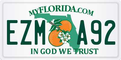 FL license plate EZMA92