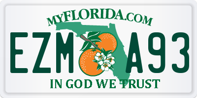 FL license plate EZMA93