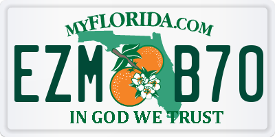 FL license plate EZMB70