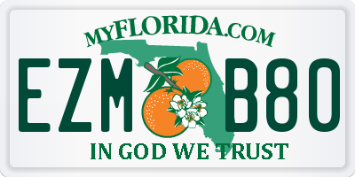 FL license plate EZMB80