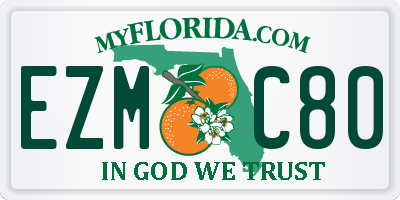 FL license plate EZMC80