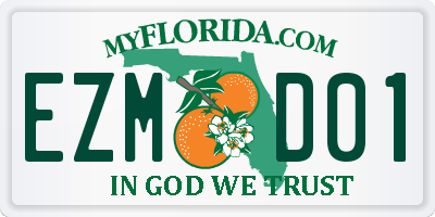 FL license plate EZMD01