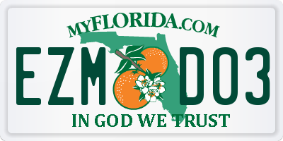 FL license plate EZMD03