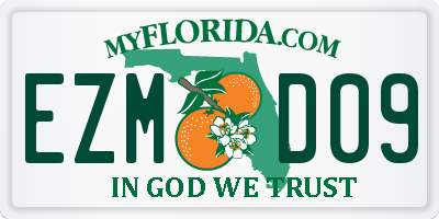 FL license plate EZMD09