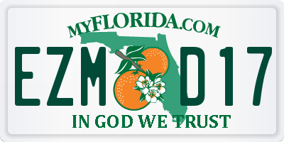 FL license plate EZMD17