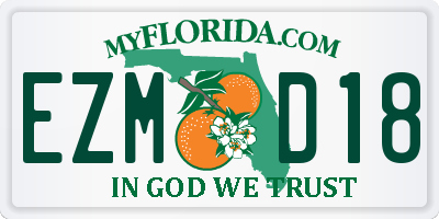 FL license plate EZMD18