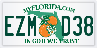 FL license plate EZMD38