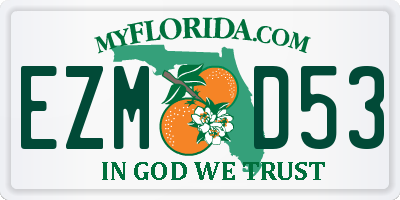 FL license plate EZMD53