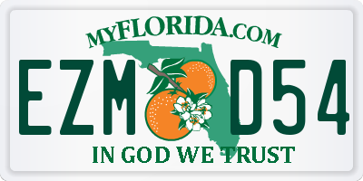 FL license plate EZMD54